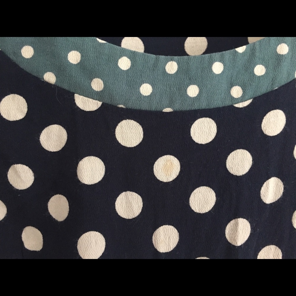 Boden blue polka dot long dress  8r